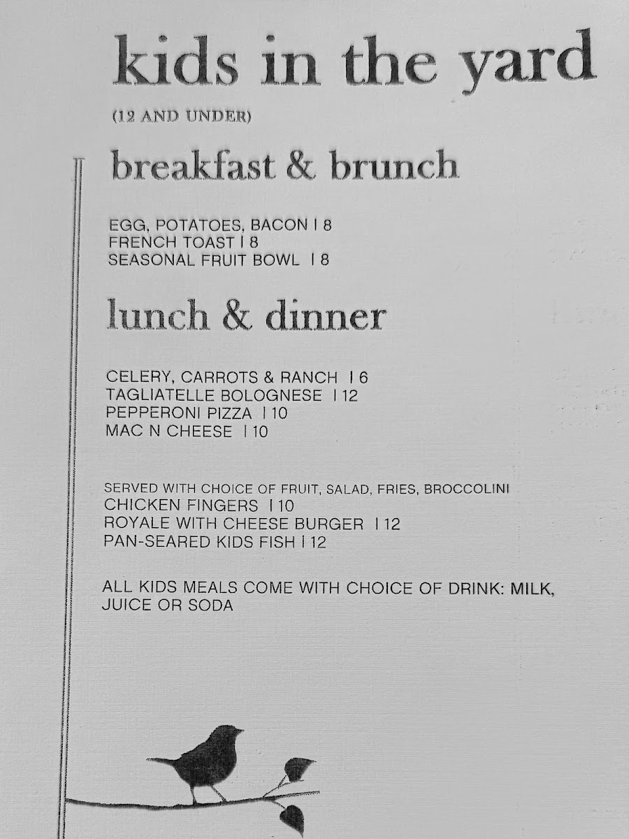 The Front Yard Menu 6