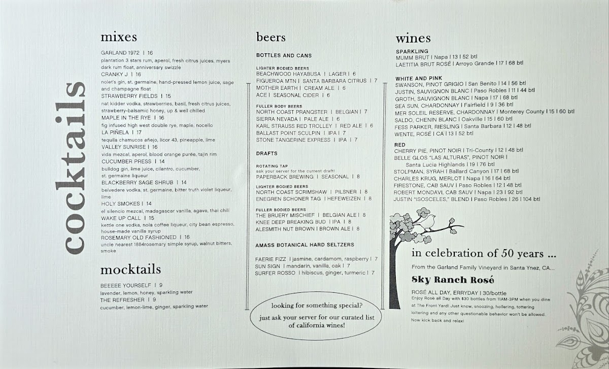 The Front Yard Menu 8
