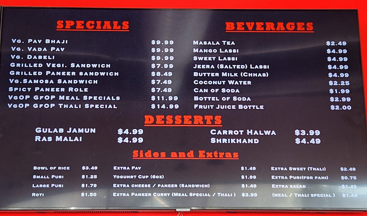 Bombay Express Menu 1