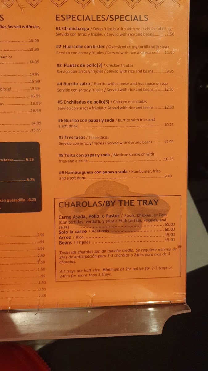 El Paraiso Mexican Restaurant Menu 10