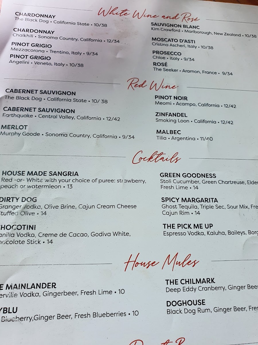 The Black Dog Tavern Menu 10