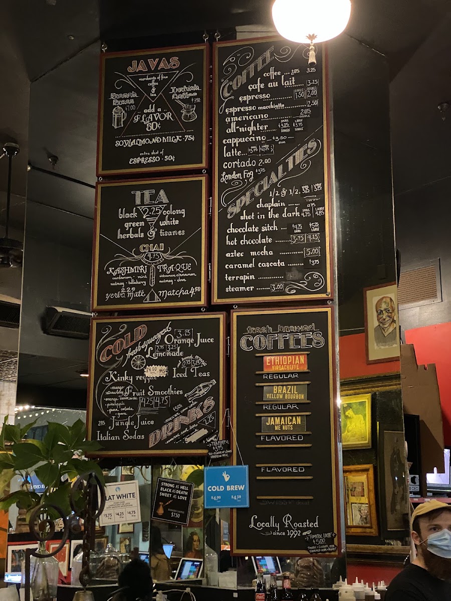 Java's Cafe Menu 1
