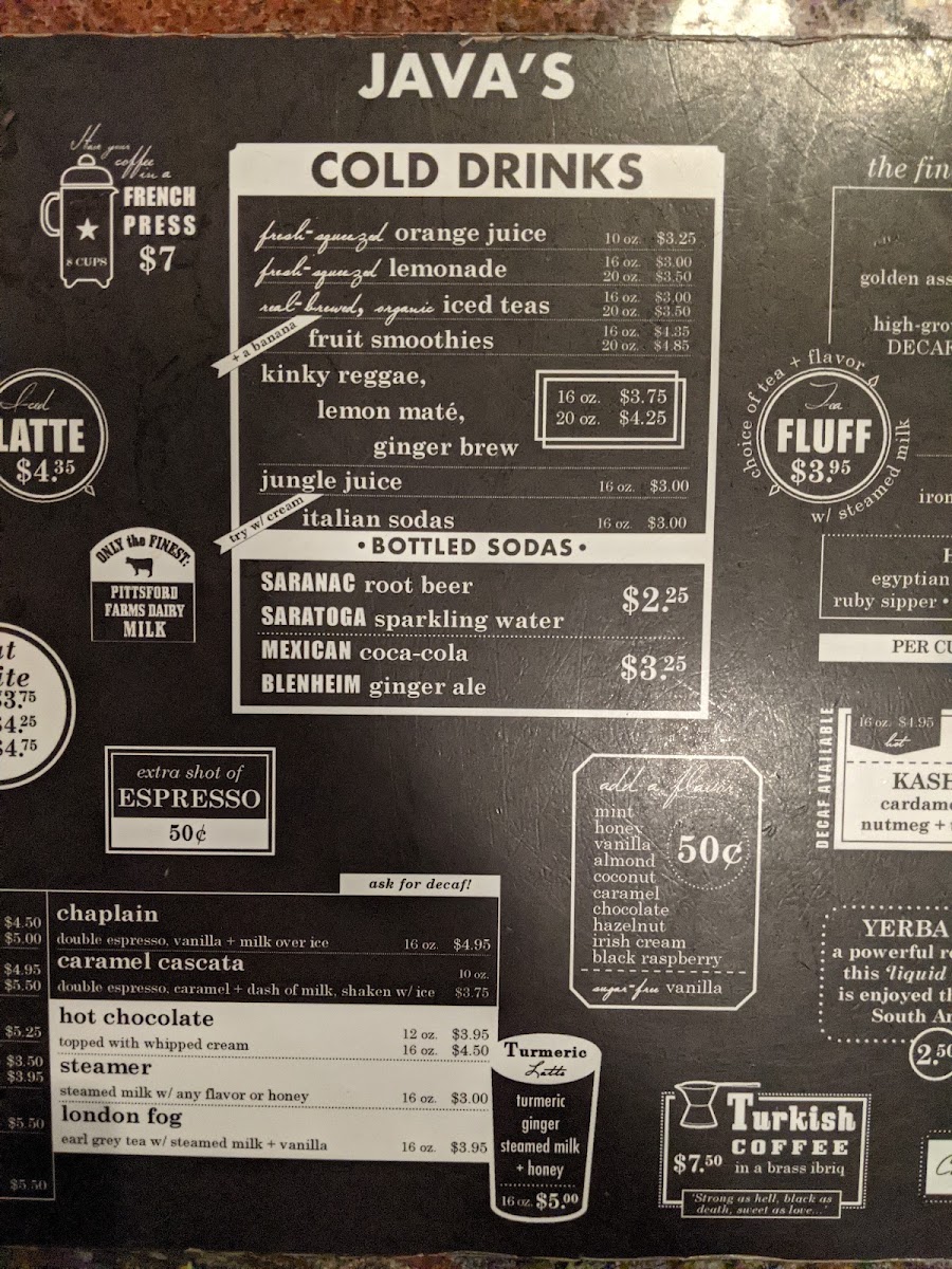 Java's Cafe Menu 5