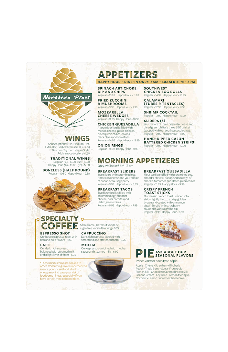 The Northern Pines Restaurant Menu 3