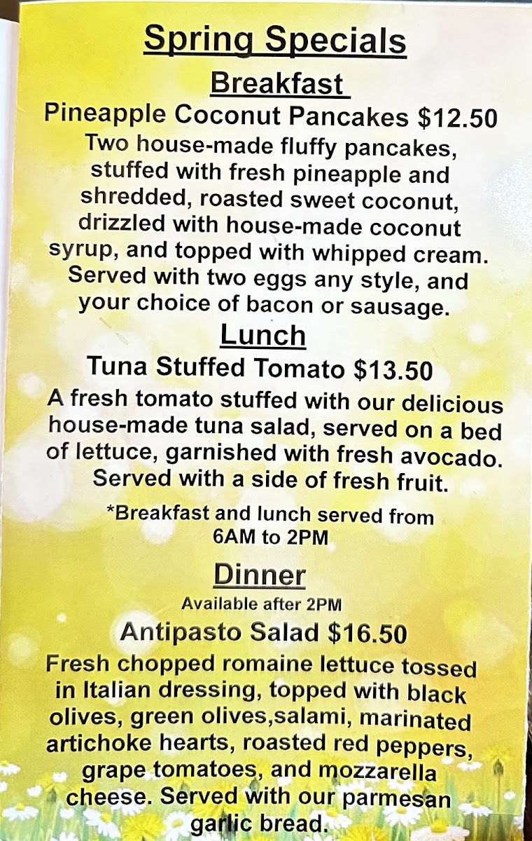 The Northern Pines Restaurant Menu 7