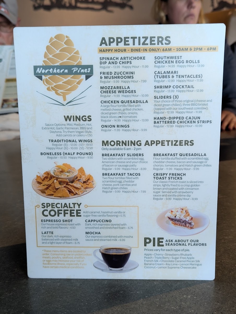The Northern Pines Restaurant Menu 8