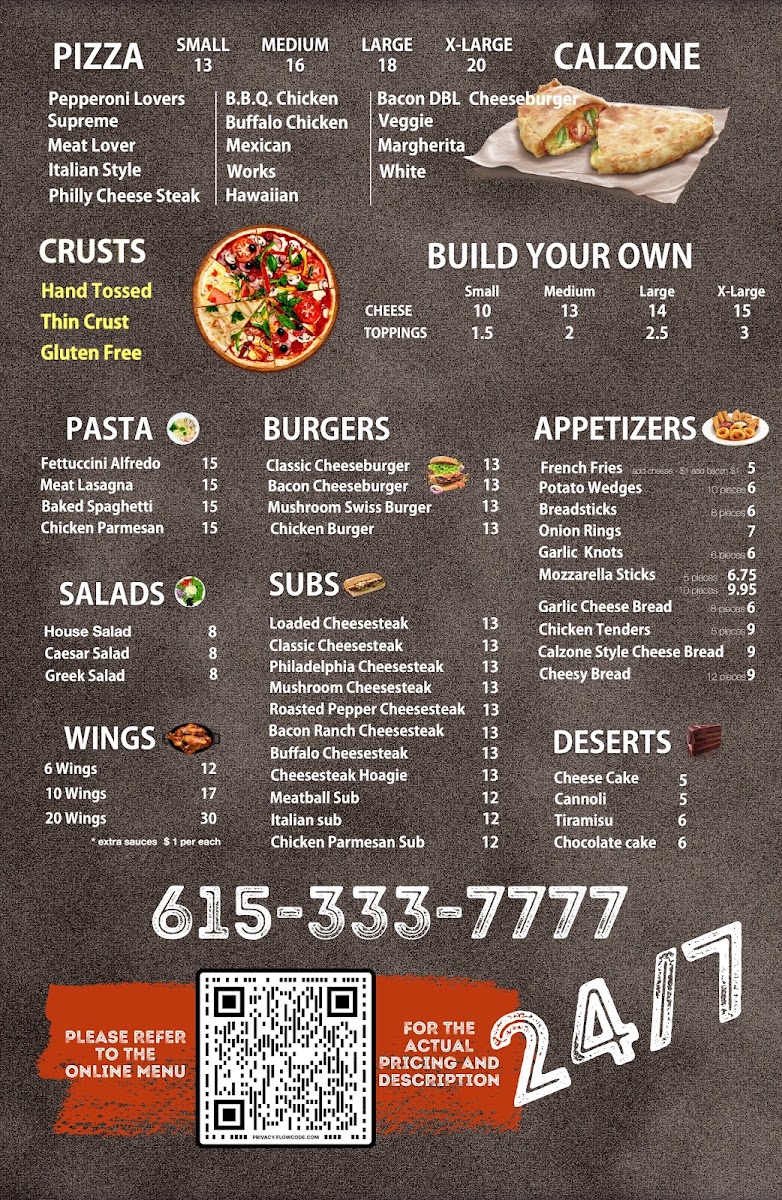 Sicilian Pizza Menu 1