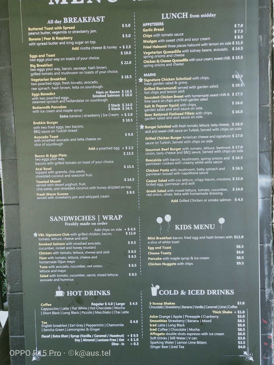 Vanilla Bean & Lime Cafe Menu 3