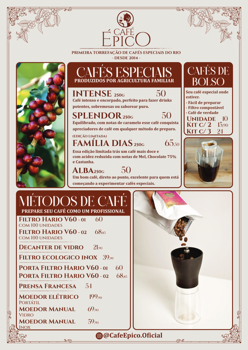 Épico Cafeteria - Teatro Café pequeno Menu 2