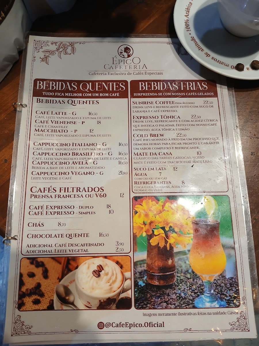 Épico Cafeteria - Teatro Café pequeno Menu 4