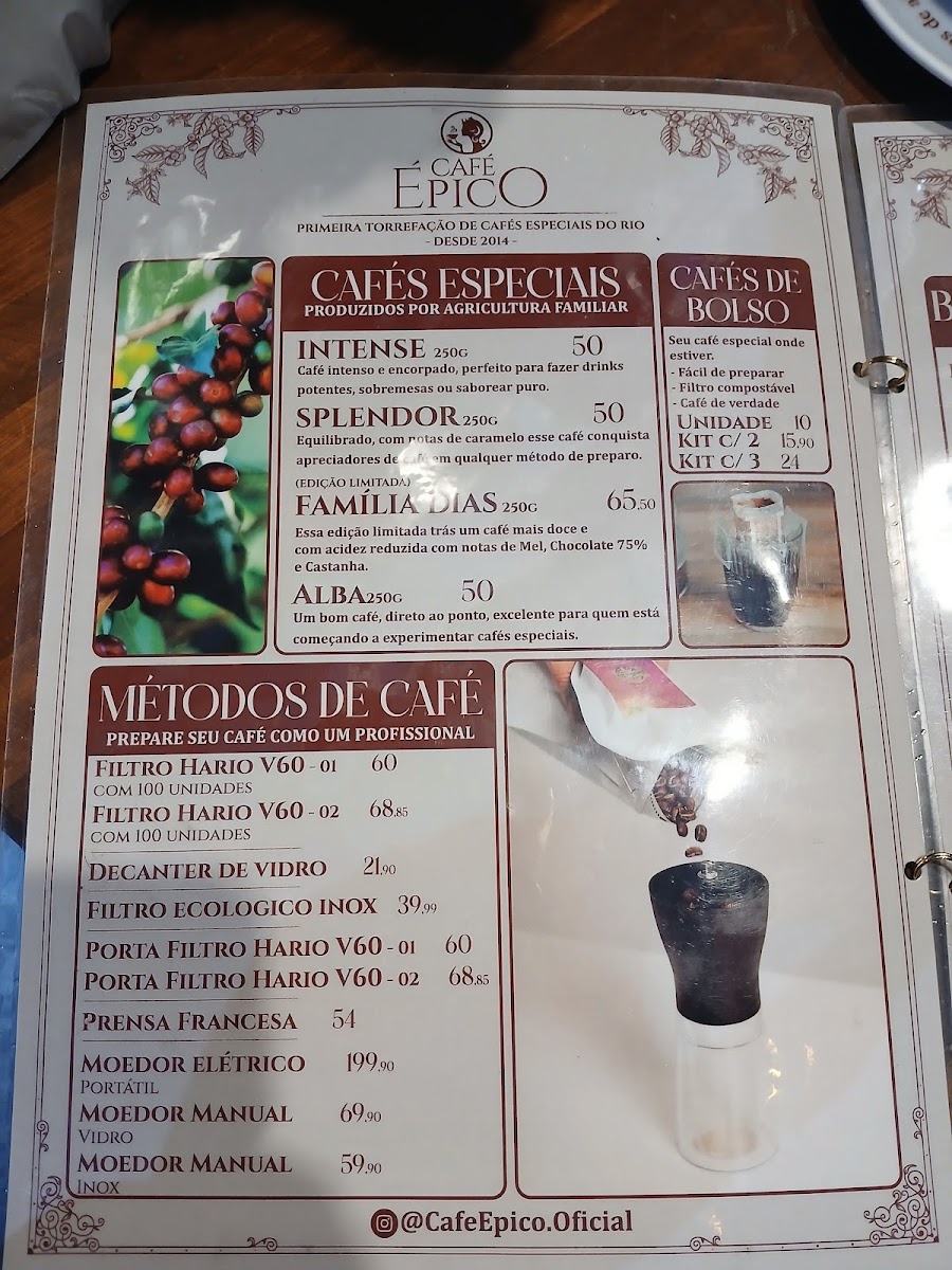 Épico Cafeteria - Teatro Café pequeno Menu 5