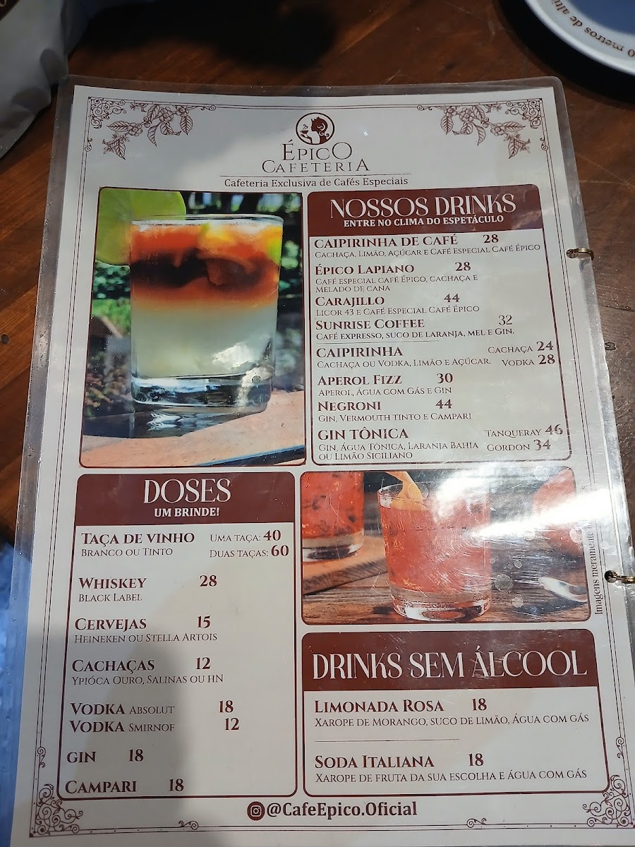 Épico Cafeteria - Teatro Café pequeno Menu 6