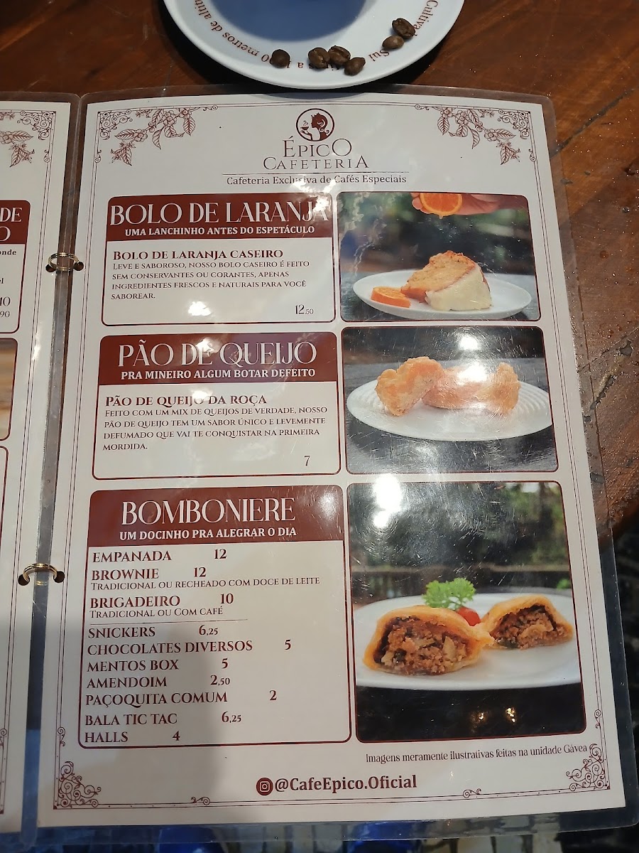 Épico Cafeteria - Teatro Café pequeno Menu 7