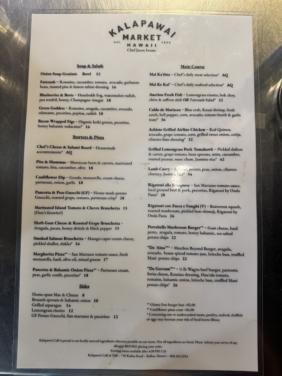 Kalapawai Cafe & Deli Menu 2