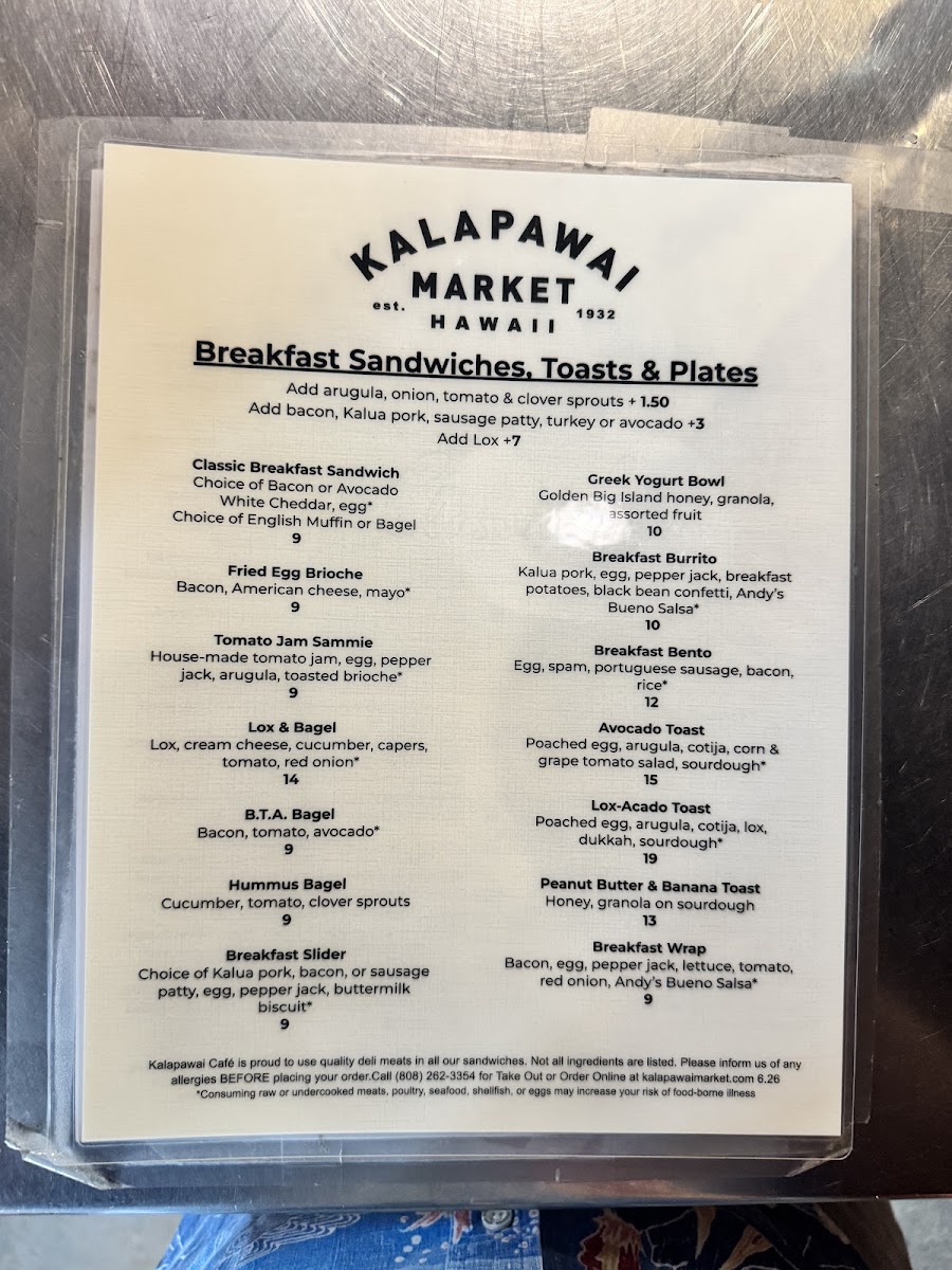 Kalapawai Cafe & Deli Menu 3
