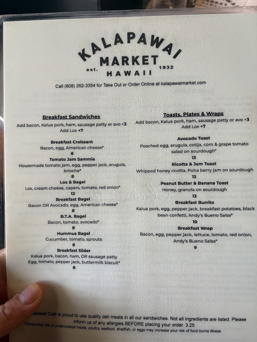 Kalapawai Cafe & Deli Menu 5