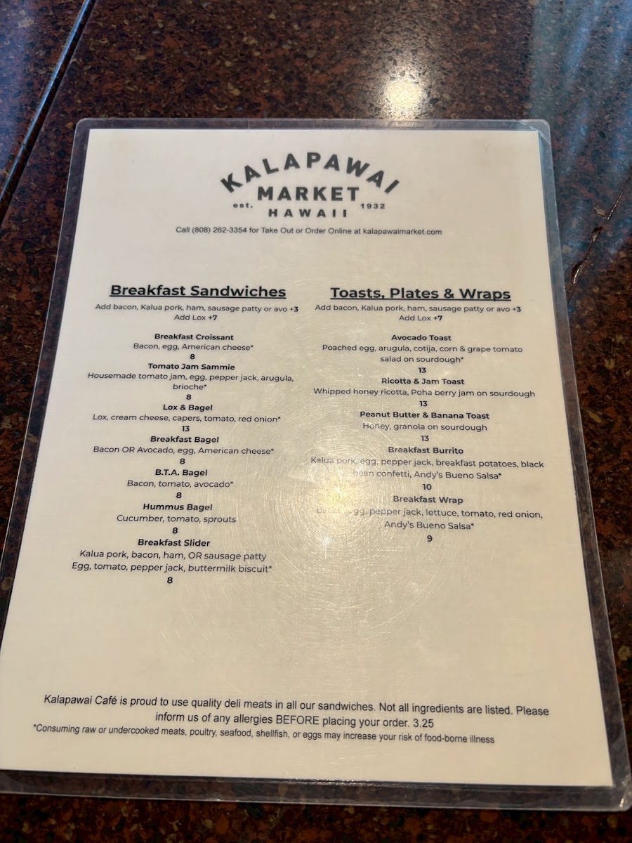Kalapawai Cafe & Deli Menu 7