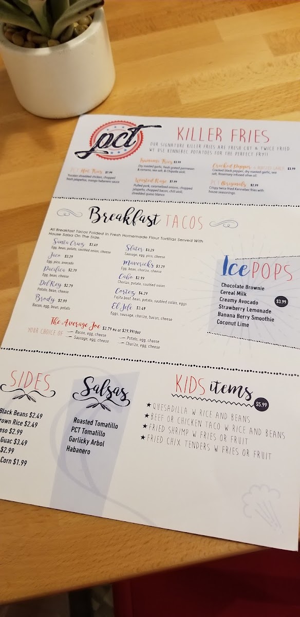 Pacific Coast Tacos Menu 10