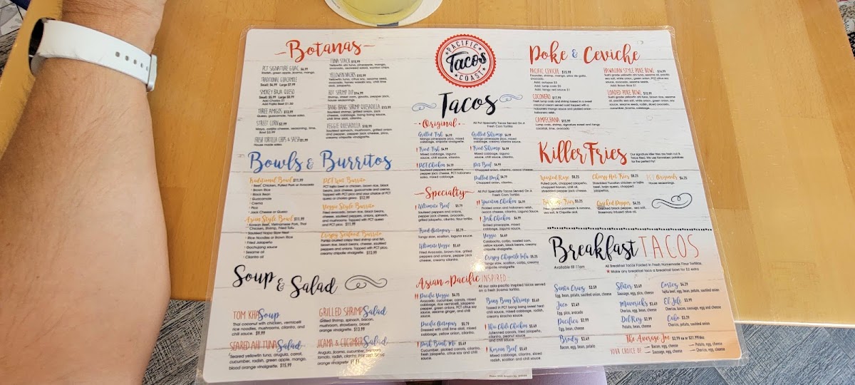 Pacific Coast Tacos Menu 4