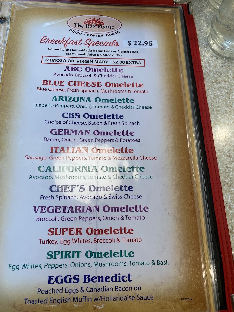 The Red Flame Menu 5