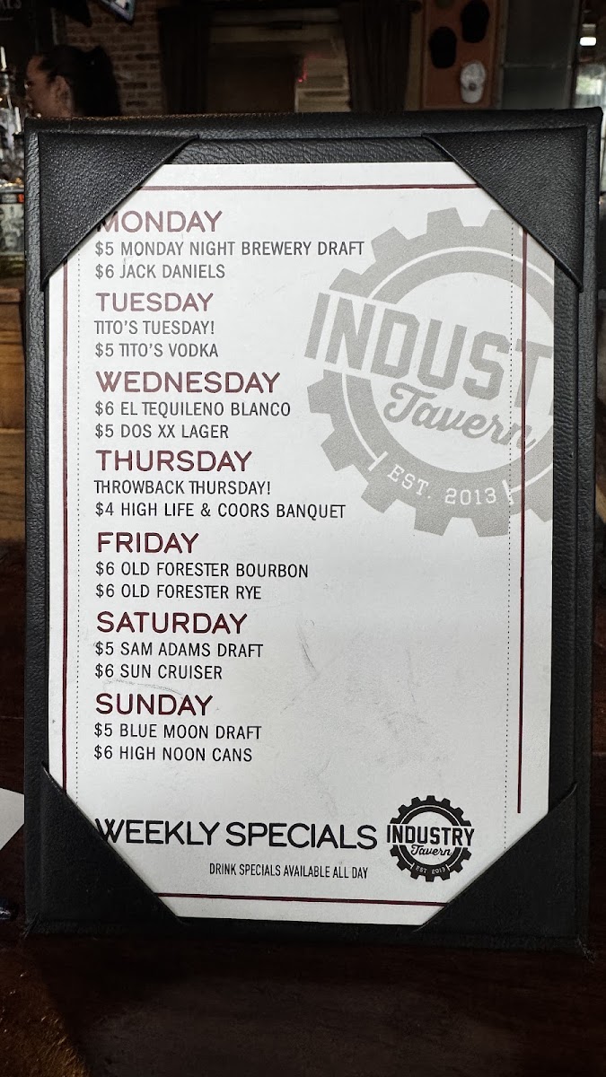 Industry Tavern Menu 8