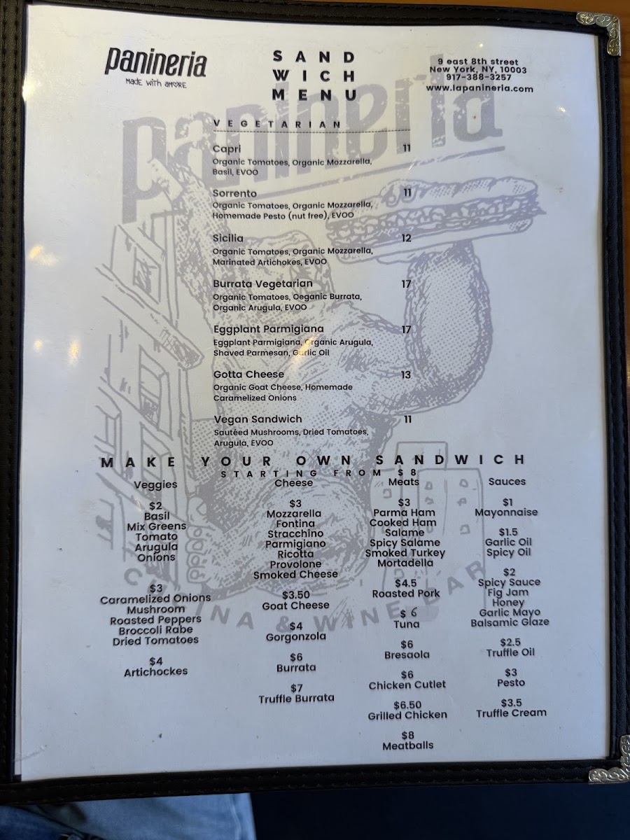 Panineria - Greenwich Village Menu 3