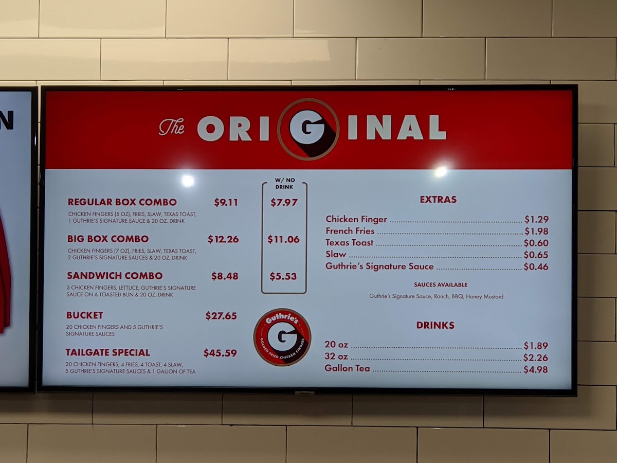 Guthrie's Menu 10