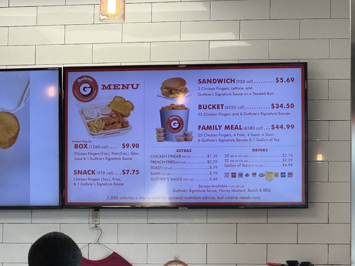 Guthrie's Menu 2
