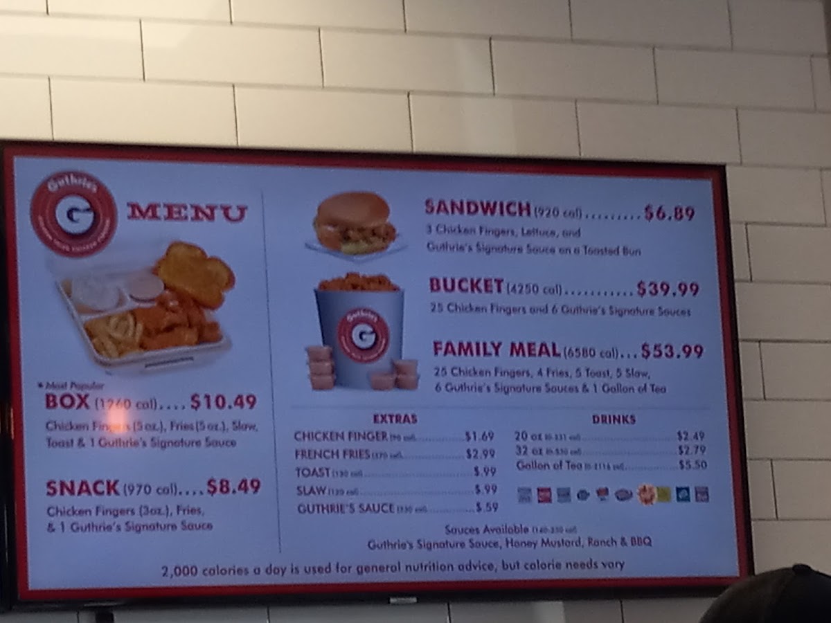 Guthrie's Menu 3