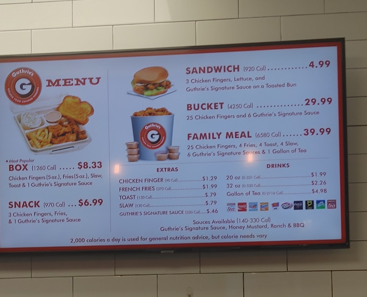 Guthrie's Menu 4