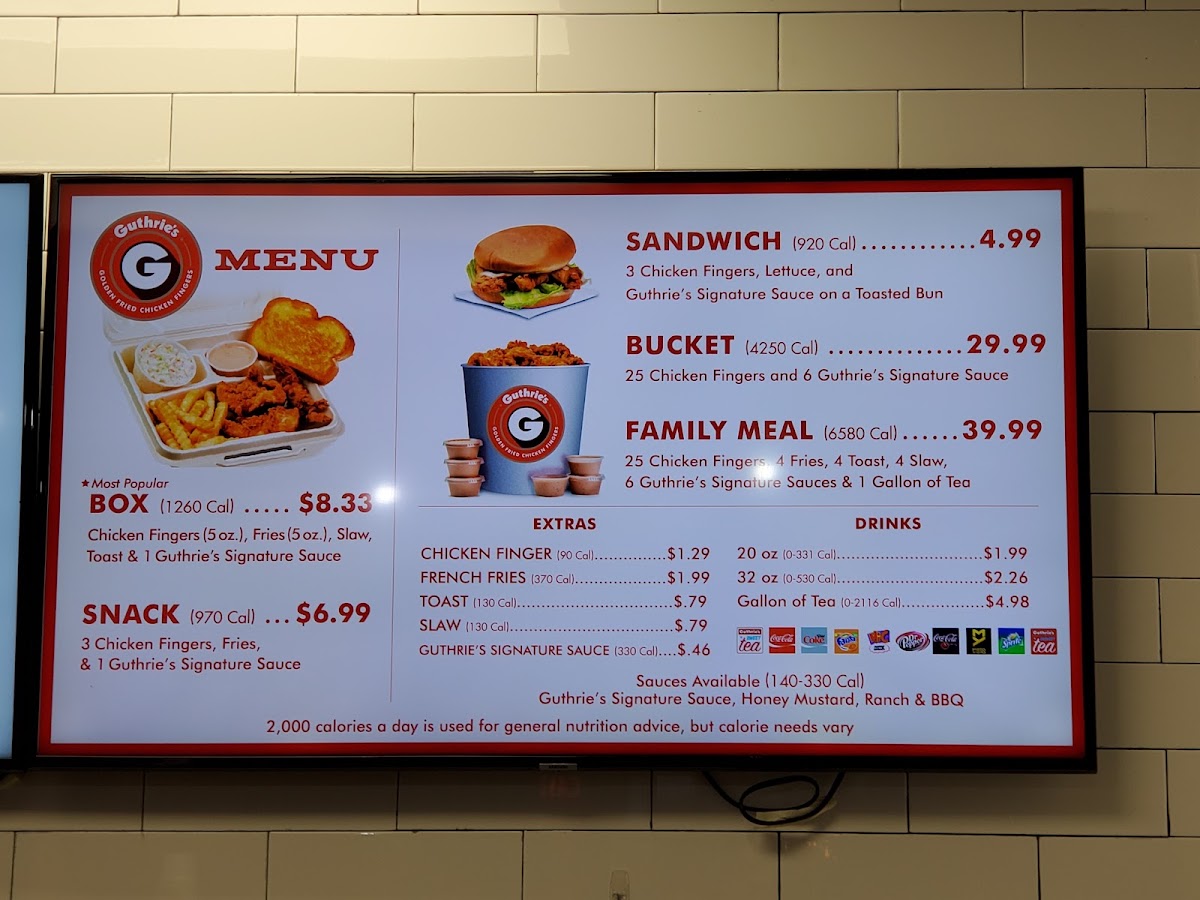 Guthrie's Menu 7