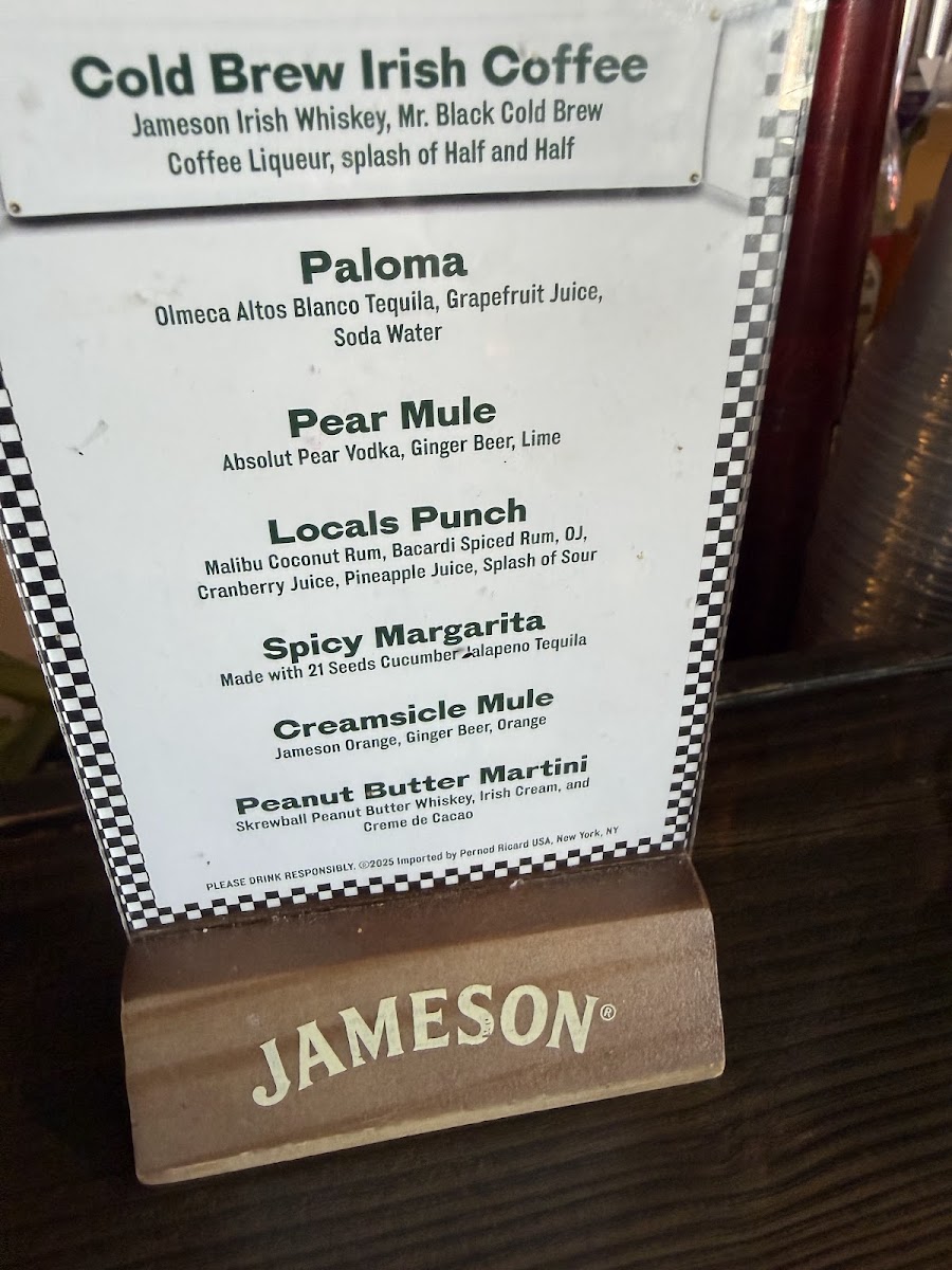 Locals Tavern Menu 1
