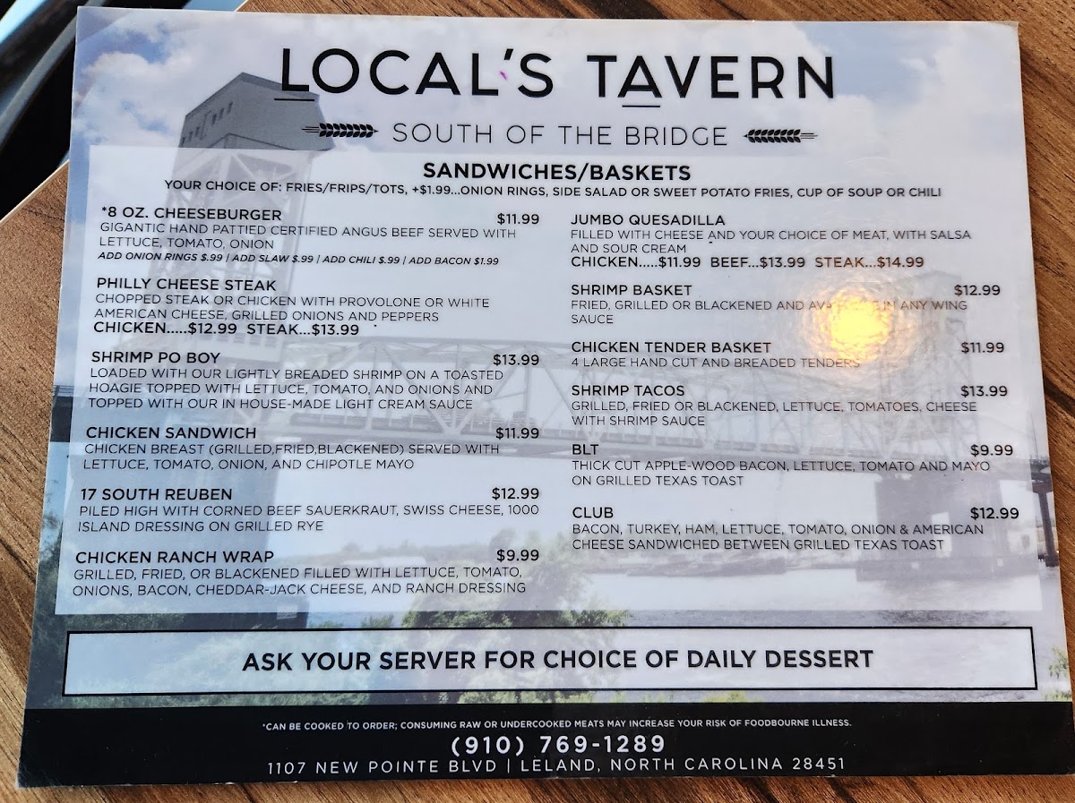 Locals Tavern Menu 3