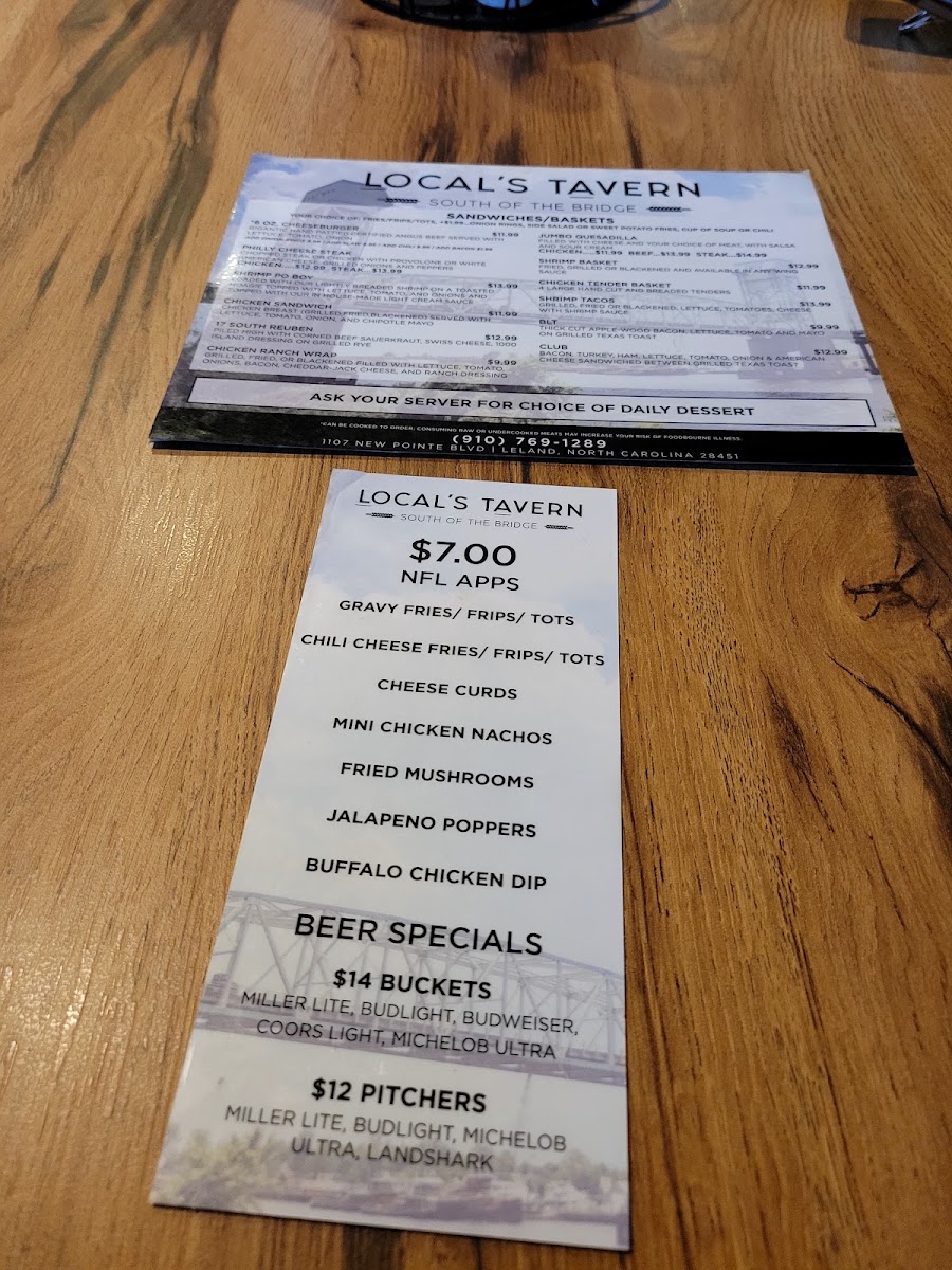 Locals Tavern Menu 4