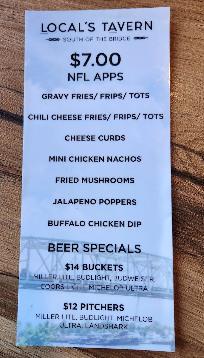 Locals Tavern Menu 5