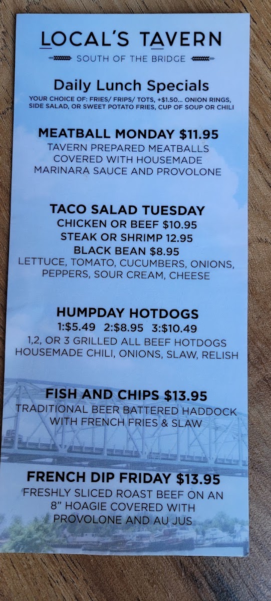Locals Tavern Menu 6