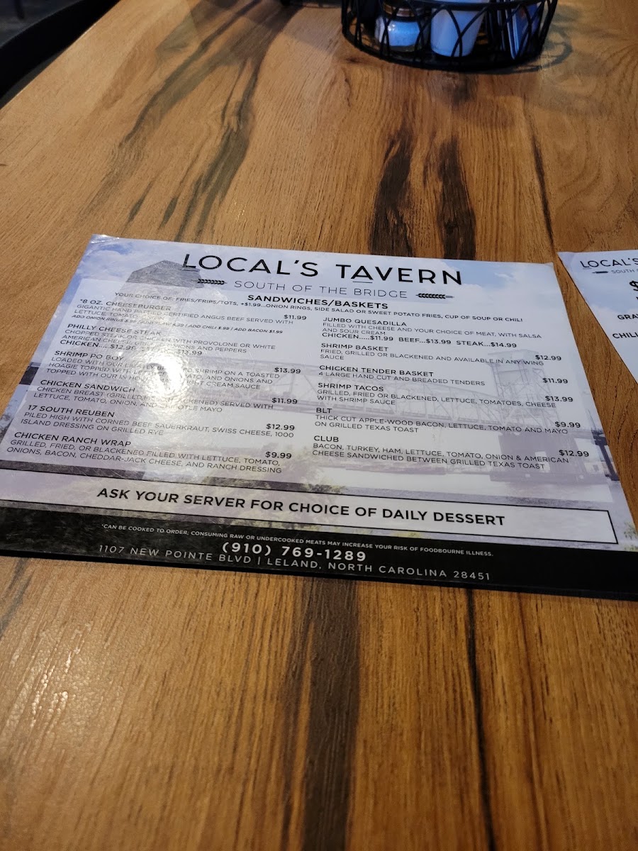 Locals Tavern Menu 7