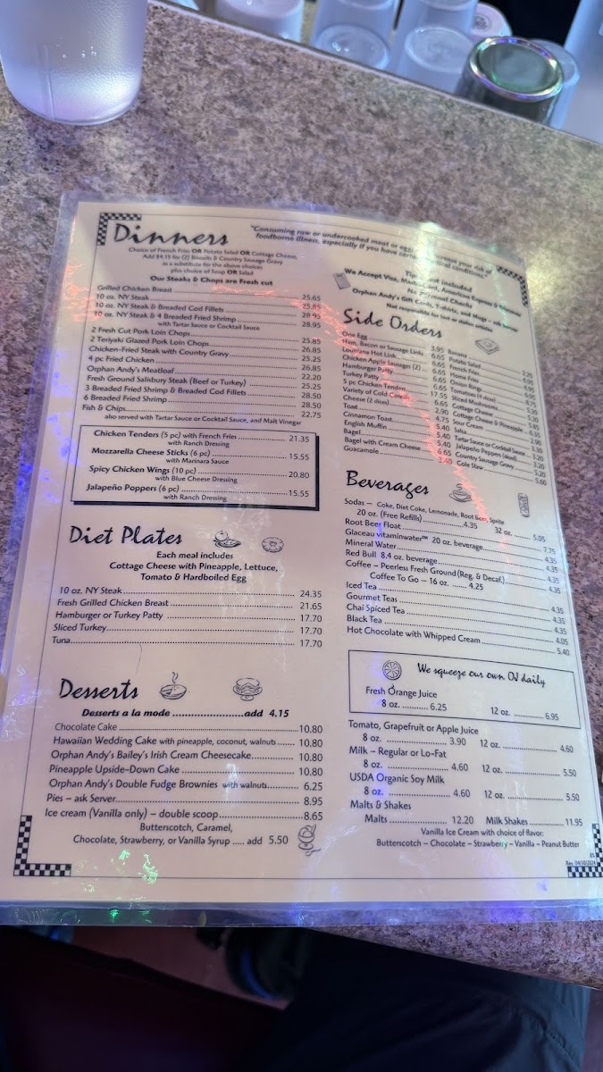 Orphan Andy's Restaurant Menu 7
