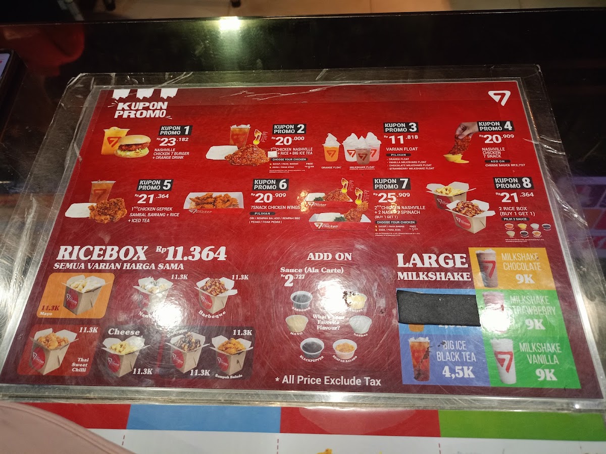 7 Seven Chicken Menu 1