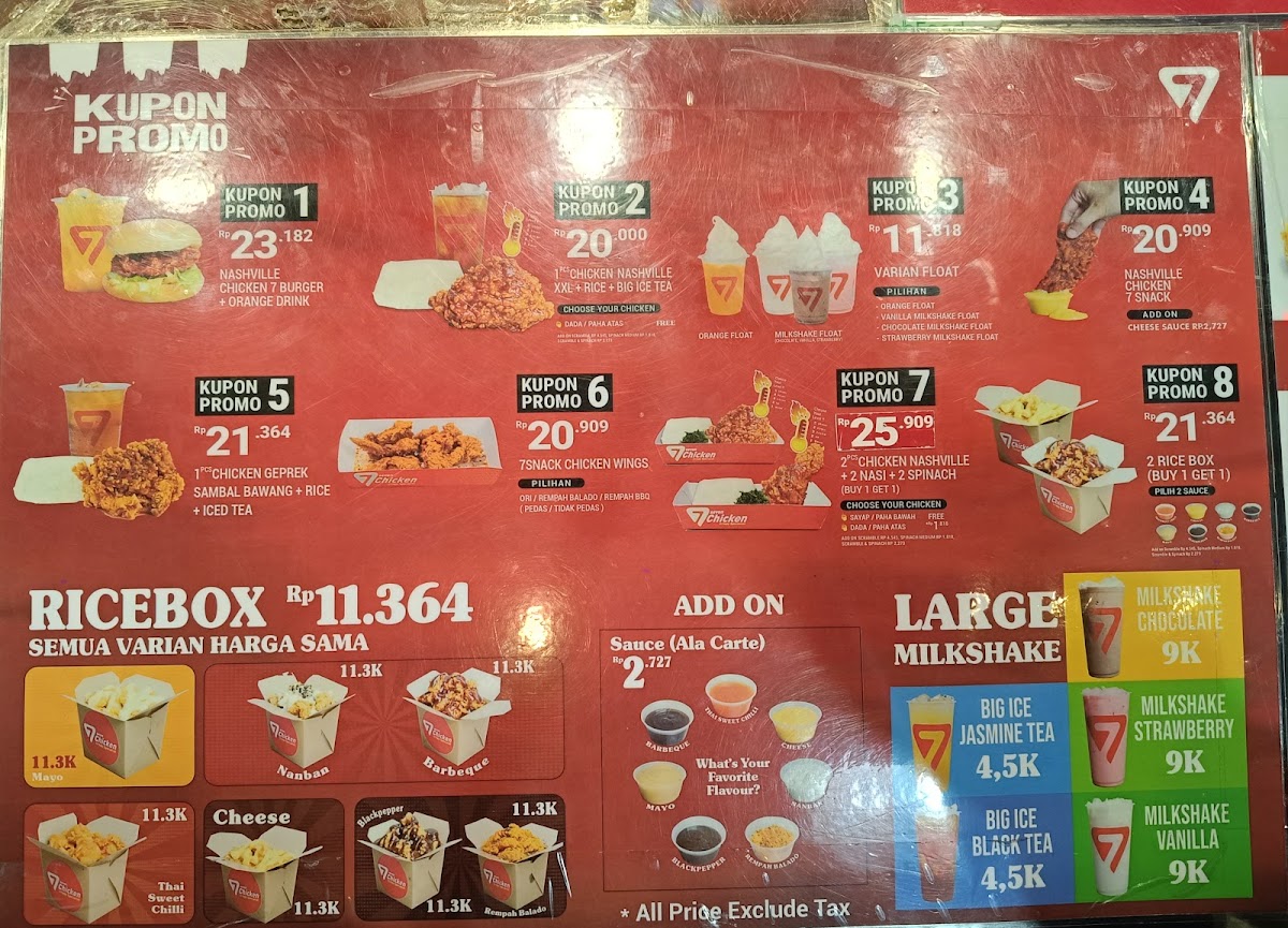 7 Seven Chicken Menu 2