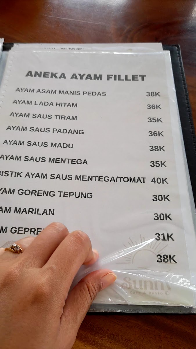Sunny Cafe & Resto Menu 1