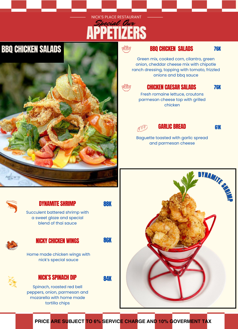 Nick's Place Nusa Lembongan Menu 10