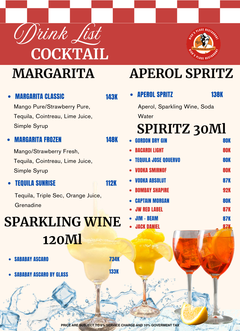 Nick's Place Nusa Lembongan Menu 2