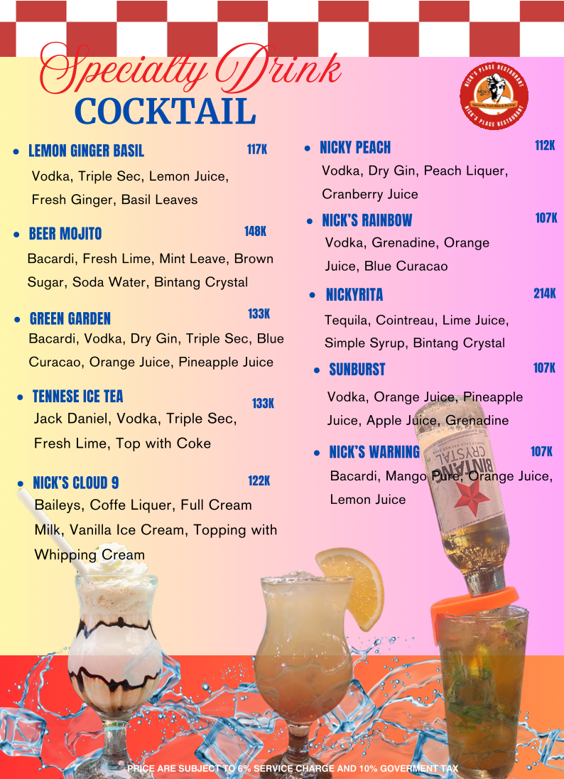 Nick's Place Nusa Lembongan Menu 3