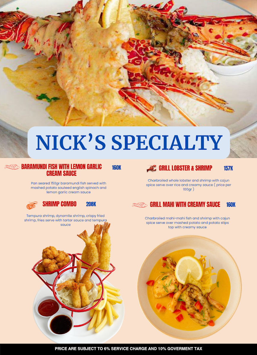 Nick's Place Nusa Lembongan Menu 4