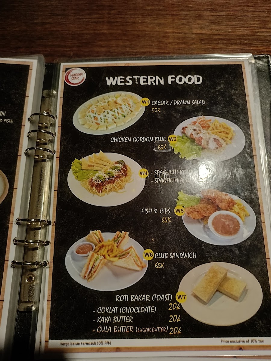 Marina Star Restaurant Seafood Menu 10