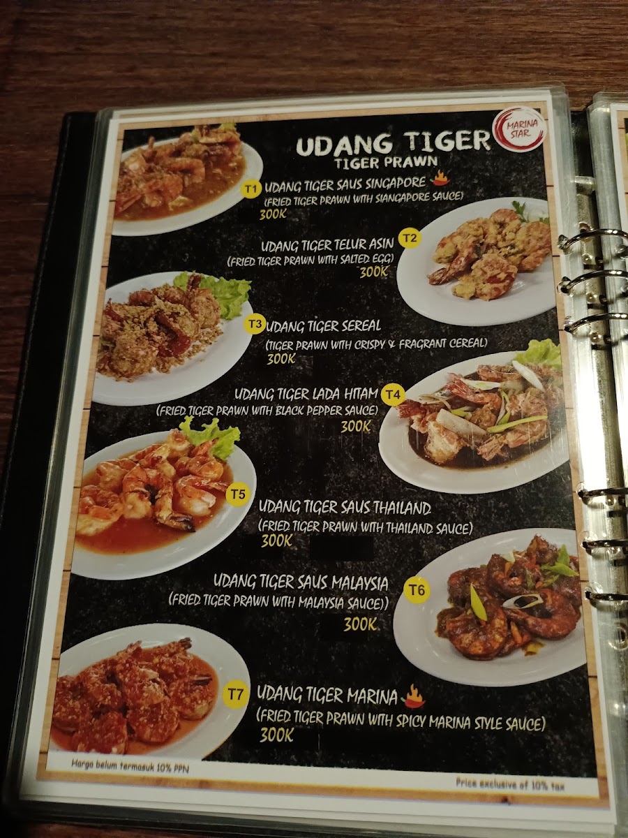 Marina Star Restaurant Seafood Menu 3