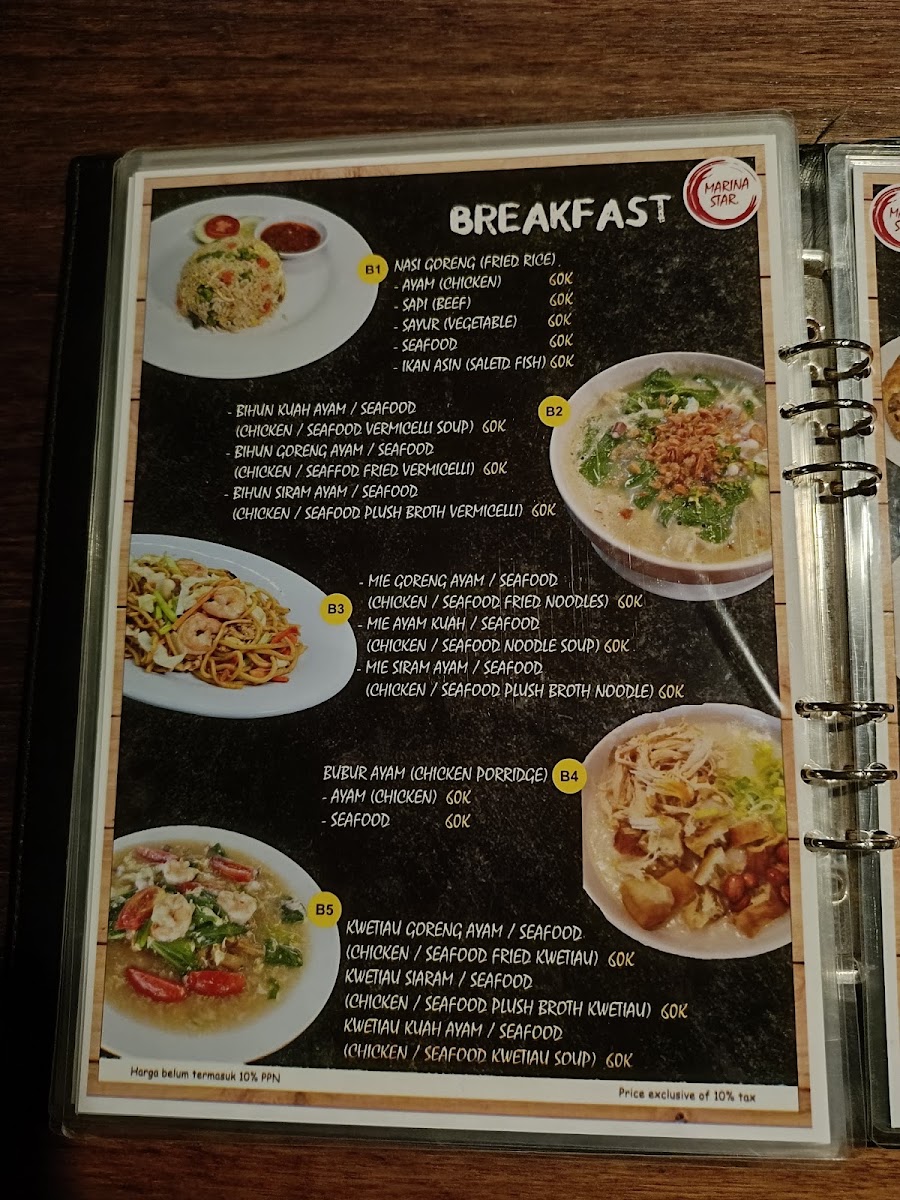 Marina Star Restaurant Seafood Menu 5