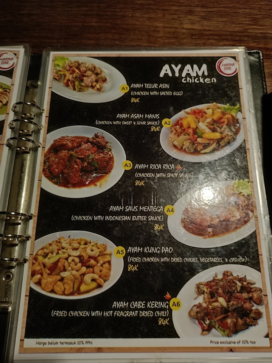 Marina Star Restaurant Seafood Menu 9