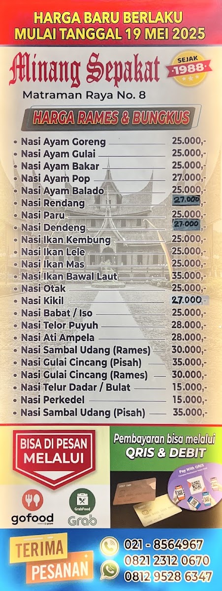 Rumah Makan Minang Sepakat Menu 1
